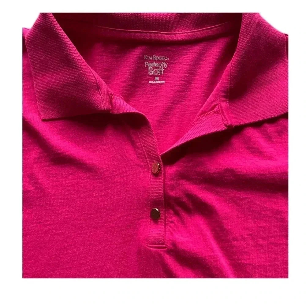 Kim Rogers Perfectly Soft 3/4 Sleeve Women’s Pink Casual Shirt Medium - Picture 5 of 9
